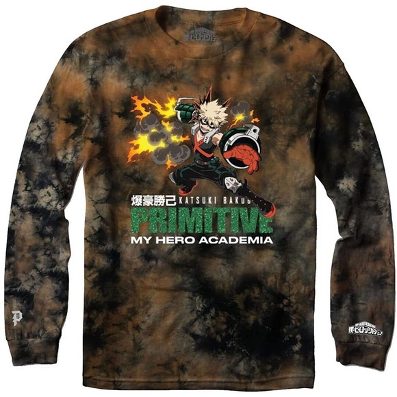 Primitive Other - Primitive Skate Men's X My Hero Academia Impact Tie-Dye Long Sleeve Tee T-Shirt